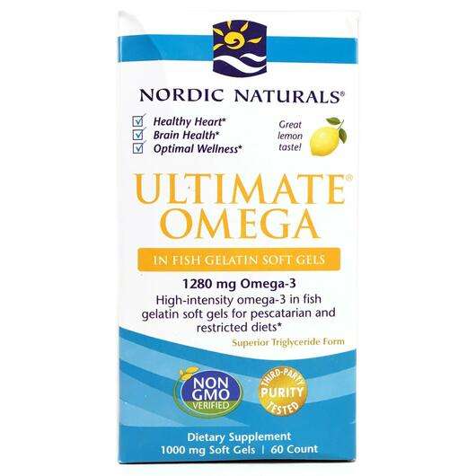 Основное фото товара Nordic Naturals, Ультимейт Омега, Ultimate Omega 1000 mg, 60 к...