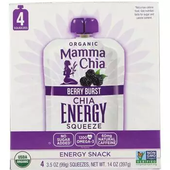 Заказать Органический Chia Energy Squeeze Berry Burst 4 пакетика 3 99 г...