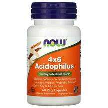 Now, Пробиотики Ацидофилус 4x6, Acidophilus 4x6, 60 капсул