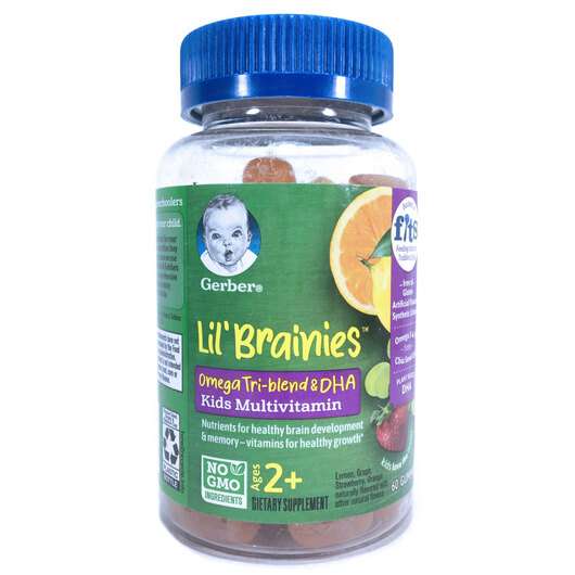 Lil Brainies, Мультивитамины с Омега-3 для Детей 2+, 60 мишек