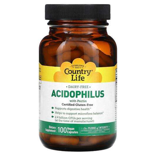 Основне фото товара Country Life, Acidophilus with Pectin, Детокс, 100 капсул