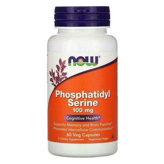 Основне фото товара Now, Phosphatidyl Serine 100 mg, Фосфатидилсерин 100 мг, 60 ка...