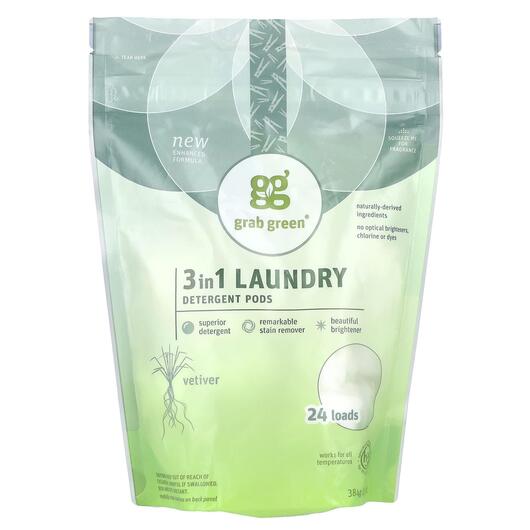 Основне фото товара 3 in 1 Laundry Detergent Pods Vetiver 24 Loads, Пральний порошок,