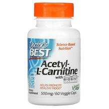 Doctor's Best, Ацетил-L-Карнитин 500 мг, Acetyl-L-Carnitine, 6...