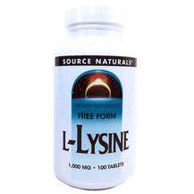 Source Naturals, L-Лизин 1000 мг, L-Lysine 1000 mg 100, 100 та...