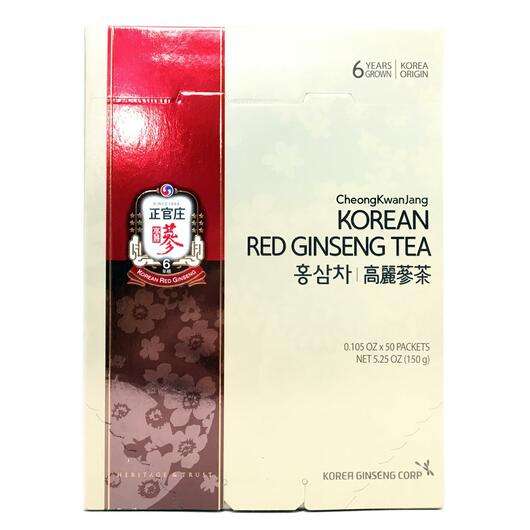 Korean Red Ginseng Tea 50 Packets, Корейська червоний чай з женьшенем 50 пакетиків по, 150 г