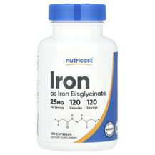 Iron 25 mg Железо Nutricost 120 капсул