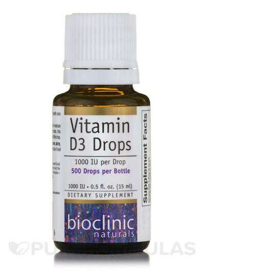 Vitamin D3 Drops 1000 IU, Вітамін D3, 15 мг