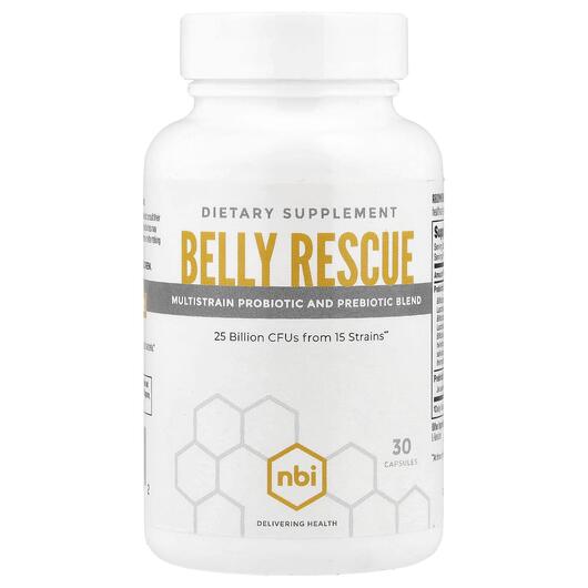 Основное фото товара NBI Health, Пробиотики, Belly Rescue, 30 капсул