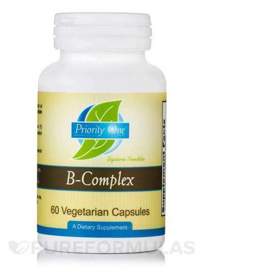 Основне фото товара Priority One, B-Complex, Комплекс вітаміну B, 60 капсул