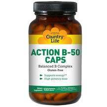 Country Life, Action B-50 Caps, Комплекс вітаміну B, 100 капсул
