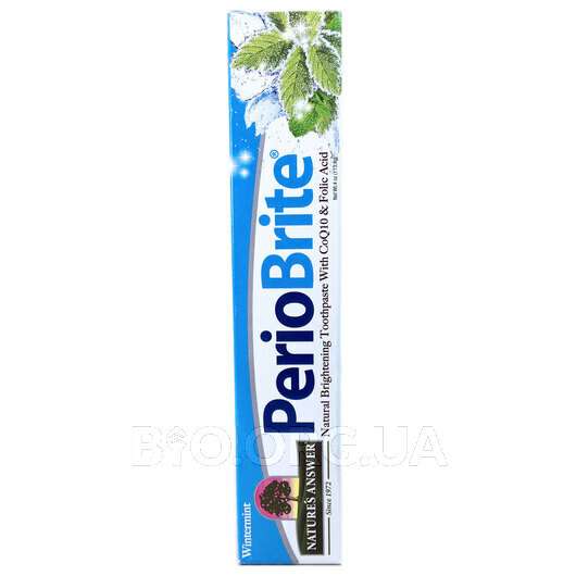 PerioBrite Natural Brightening Toothpaste with CoQ, Освітлююча Зубна паста з CoQ10 і фолієвою кислотою М'ята, 113.4 г