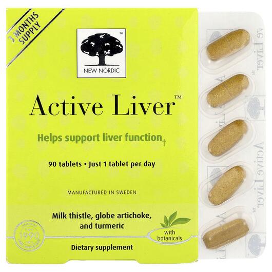 Основное фото товара New Nordic, Поддержка печени, Active Liver, 90 таблеток