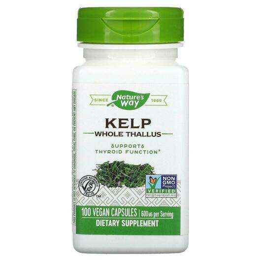 Kelp Whole Thallus 600 mg 100 Vegan, Келп 600 мг, 100 капсул