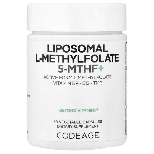 Основное фото товара CodeAge, Метилфолат, Liposomal L-Methylfolate 5-MTHF+, 60 капсул