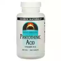 Source Naturals, Pantothenic Acid 250 mg 250, Пантотенова кисл...