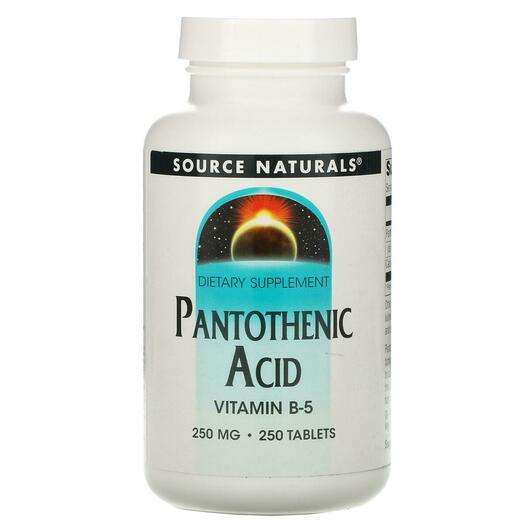 Основне фото товара Source Naturals, Pantothenic Acid 250 mg 250, Пантотенова кисл...