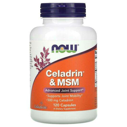 Основне фото товара Now, Celadrin MSM 500 mg, Целадрин та МСМ 500 мг, 120 капсул
