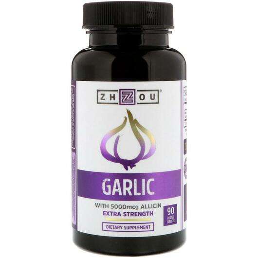Основне фото товара Zhou Nutrition, Garlic Extra Strength, Екстракт Часнику, 90 та...