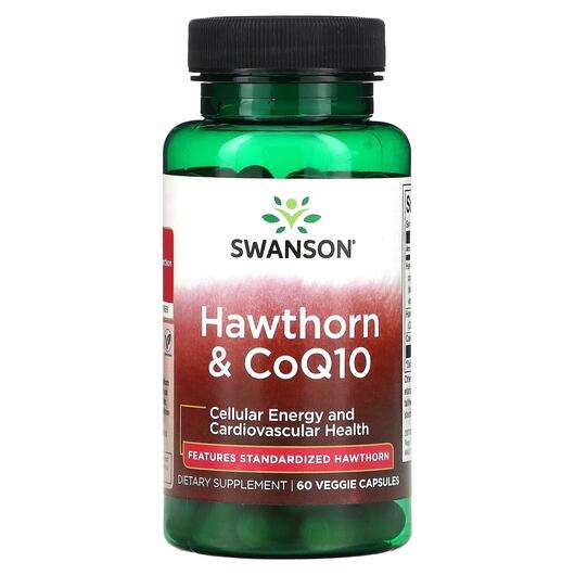 Основне фото товара Swanson, Hawthorn & CoQ10, Глід, 60 капсул