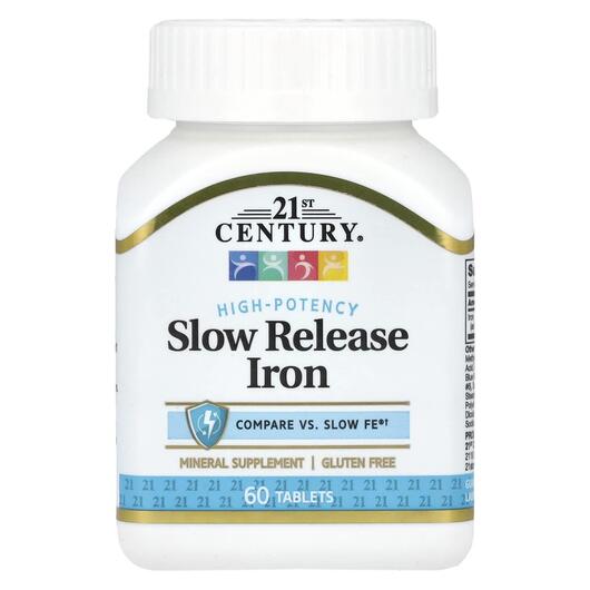 Основне фото товара 21st Century, Slow Release Iron, Залізо, 60 таблеток