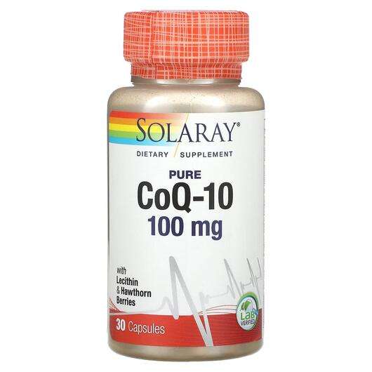 Основное фото товара Solaray, Коэнзим Q10, Pure CoQ10 100 mg, 30 капсул