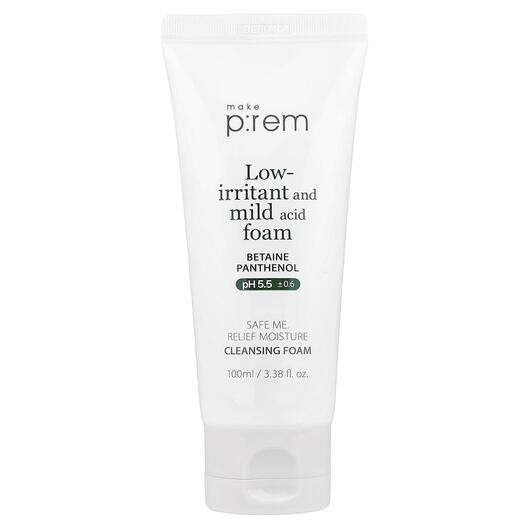 Основное фото товара make p:rem, Крем, Safe Me. Relief Moisture Cleansing Foam, 100 мл