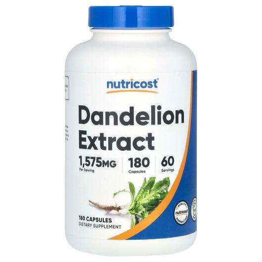 Основное фото товара Nutricost, Одуванчик, Dandelion Extract 1575 mg, 180 капсул