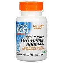Doctor's Best, High Potency Bromelain 3000 GDU 500 mg, 90 Vegg...