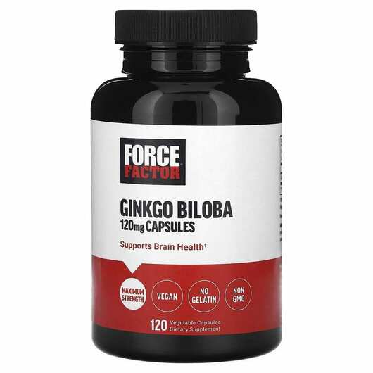 Основне фото товара Force Factor, Ginkgo Biloba 120 mg, Гінкго Білоба, 120 капсул