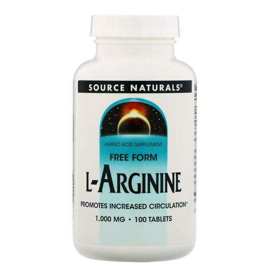 Основне фото товара L-Arginine Free Form 1000 mg, L-Аргінін у вільній формі 1000 м...