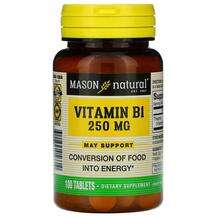 Mason, Vitamin B-1 250 mg 100, Вітамін B1 Тіамін, 100 таблеток