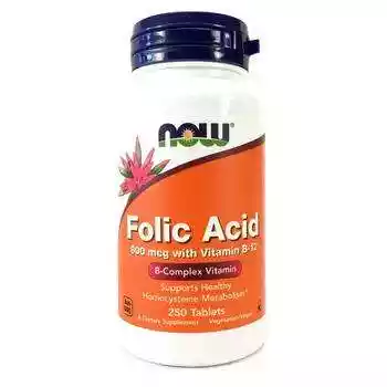 Pre-Order Folic Acid with Vitamin B-12 800 mcg 250 Tablets