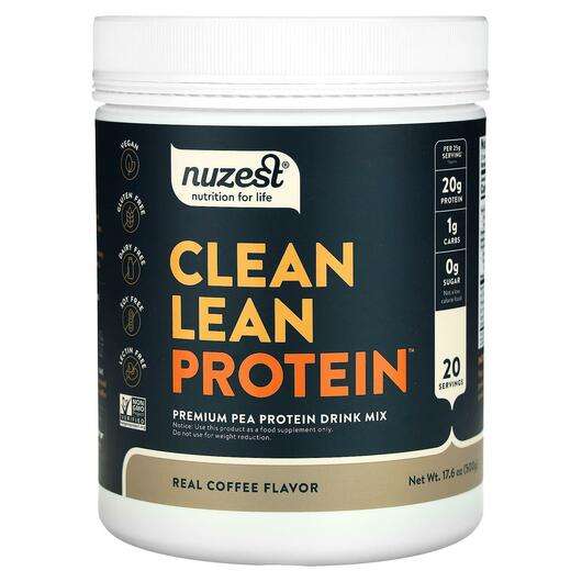 Основное фото товара Nuzest, Гороховый Протеин, Clean Lean Protein Real Coffee, 500 г