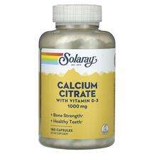 Solaray, Calcium Citrate with Vitamin D-3 1000 mg 180 Capsules...