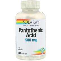 Solaray, Пантотеновая кислота 500 мг, Pantothenic Acid 500 mg,...