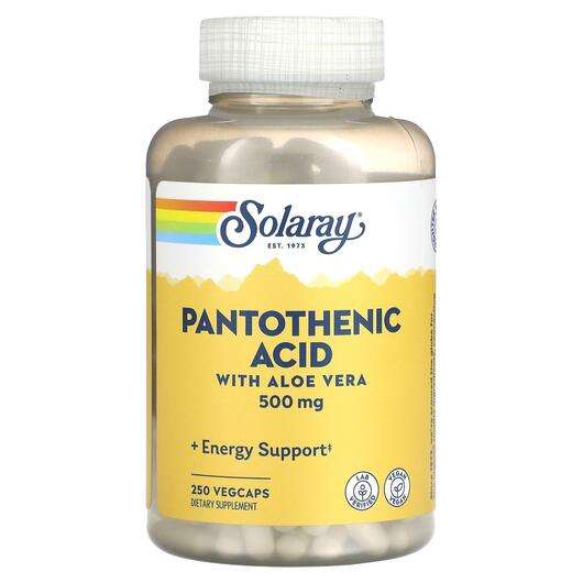 Основне фото товара Solaray, Pantothenic Acid 500 mg, Пантотенова кислота 500 мг, ...