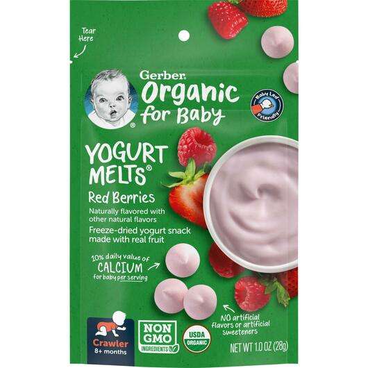 Organic Yogurt Melts8 + Months Red Berries 1, Йогурт, 28 г