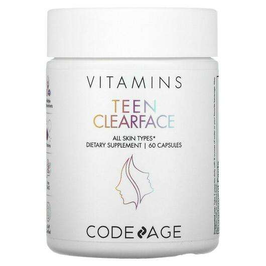 Teen Clearface Vitamins All Skin Types, Вітаміни для волосся шкіри та нігтів, 60 капсул