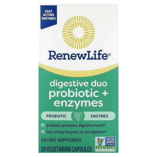 Основное фото товара Renew Life, Ферменты, Digestive Duo Probiotic + Enzymes, 30 ка...