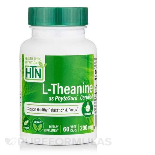 Основне фото товара Health Thru Nutrition, L-Theanine as PhytoSure Certified 200 m...