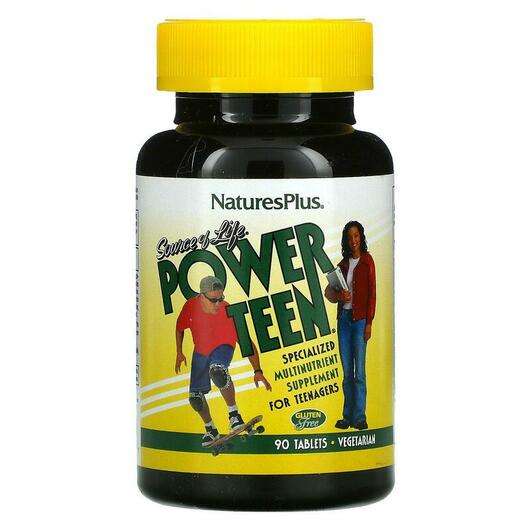 Основне фото товара Natures Plus, Power Teen, Мультивітаміни для підлітків, 90 капсул