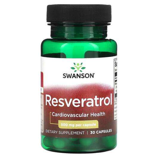 Основне фото товара Swanson, Resveratrol 500 mg, Ресвератрол, 30 капсул
