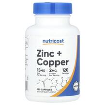 Zinc + Copper Медь Nutricost 120 капсул