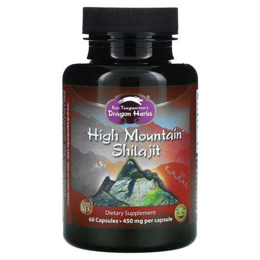 Основне фото товара Dragon Herbs, High Mountain Shilajit 485 mg, Високогірне муміє...