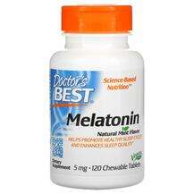 Doctor's Best, Melatonin Natural Mint 5 mg, 120 Chewable Tablets