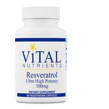 Vital Nutrients, Resveratrol Ultra High Potency 500 mg, Ресвер...
