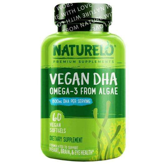 Основне фото товара Naturelo, Vegan DHA Omega-3 from Algae, Веган ДГА Омега, 60 ка...