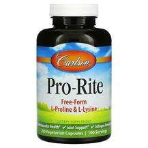 Carlson, Pro-Rite Free-Form L-Proline & L-Lysine, 200 Caps...