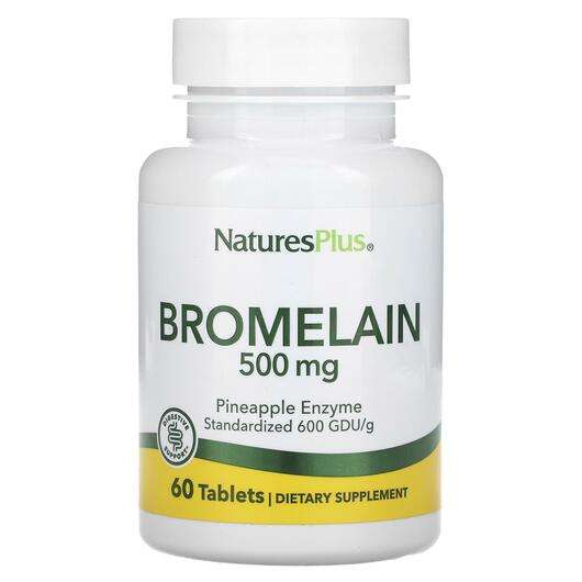 Основне фото товара Natures Plus, Bromelain 500 mg, Бромелайн, 60 таблеток